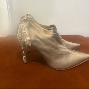 Beautiisoles Bootie/ Heels Metallic Snakeskin Leather Italian Lux animal print